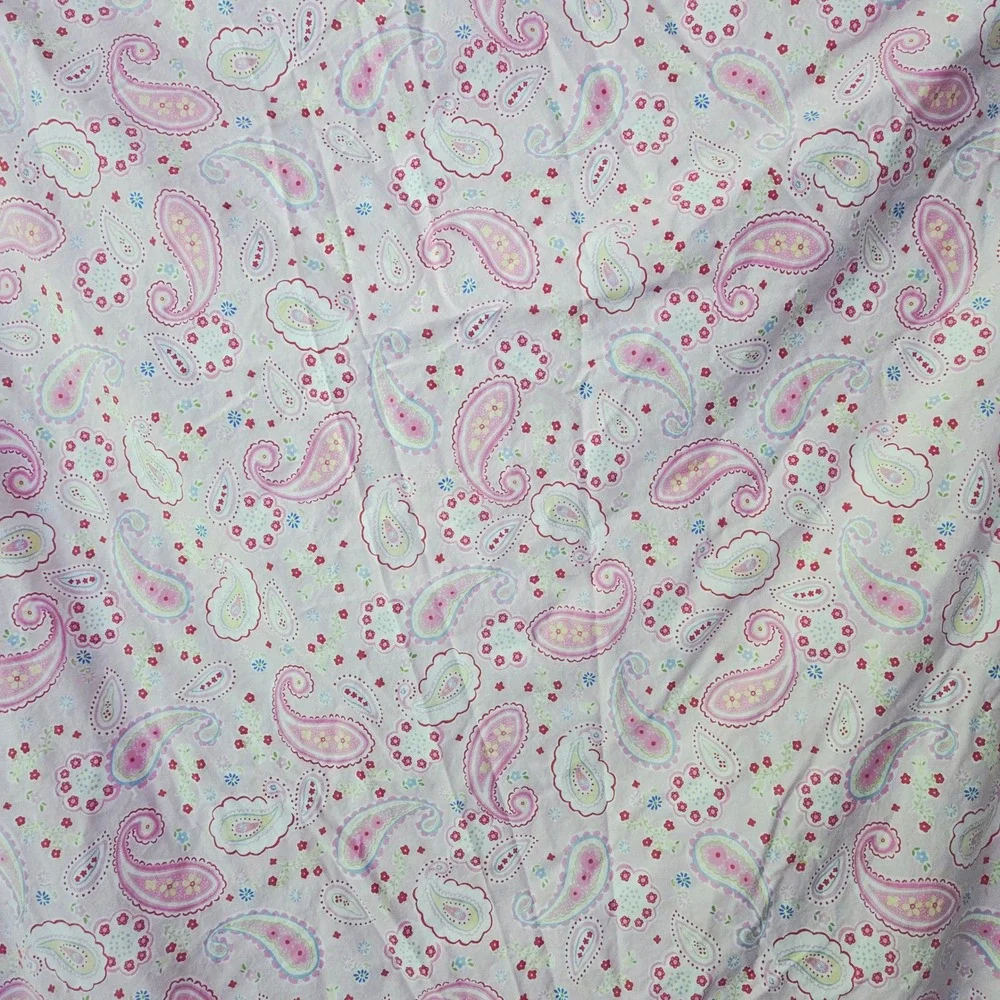 Pottery‎ Barn Kids Duvet Cover Pink Paisley Sham & pillowcase set Cotton Twin Sz